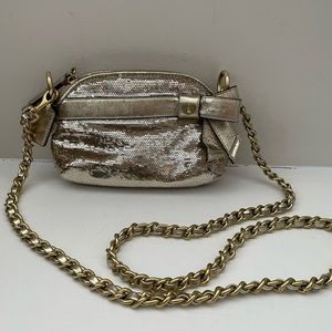 Coach Sparkly Gold Glitter Evening Bag